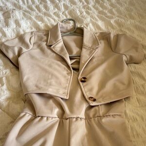 Stylish Tan Two-Piece Outfit